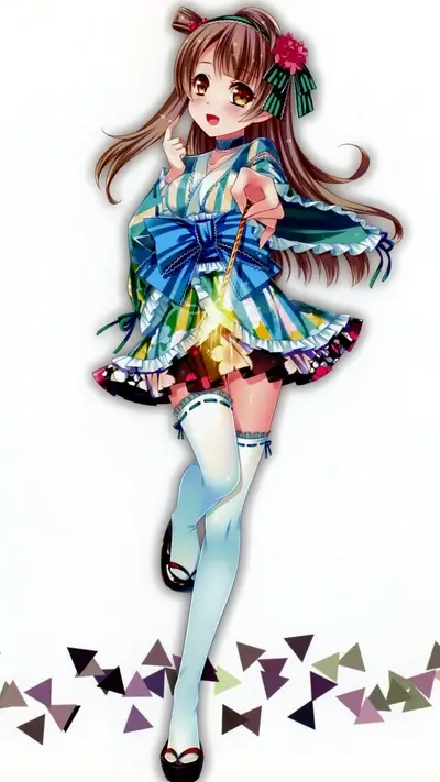 Anime girl in a yukata, holding a sparkler