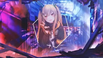 Anime girl in futuristic city