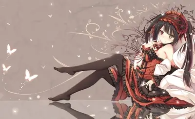 Anime girl in red dress