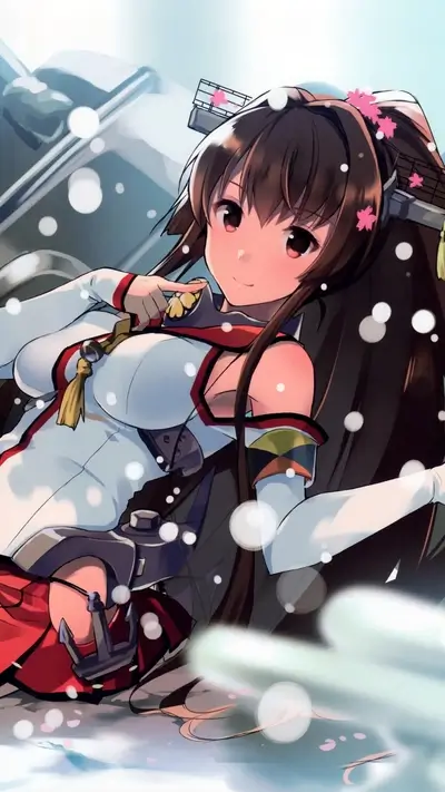 Anime girl in winter scene