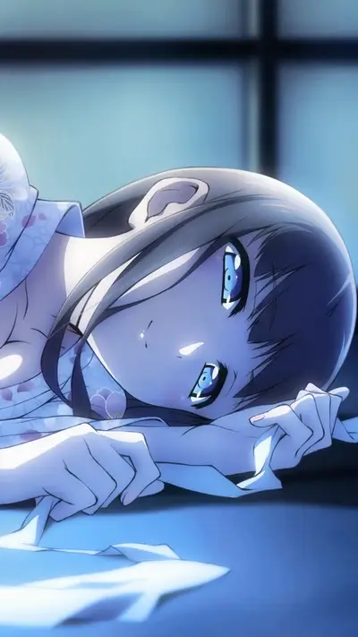 Anime girl sleeping peacefully