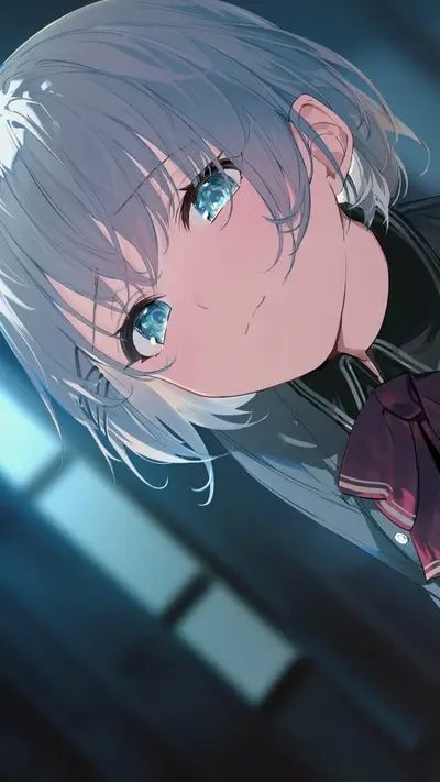 Anime girl with blue eyes