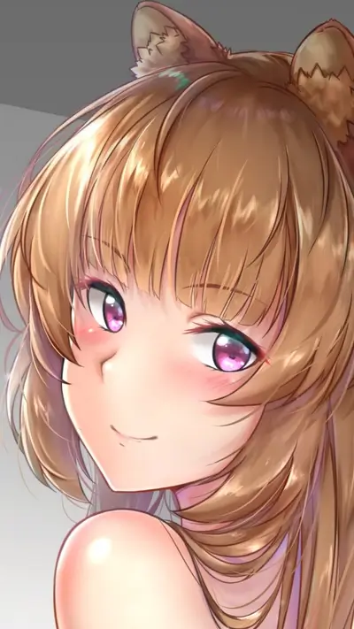 Anime girl with brown hair and wolf ears