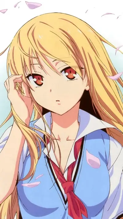 Anime girl with long blonde hair
