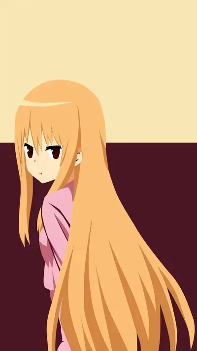 Anime girl with long blonde hair