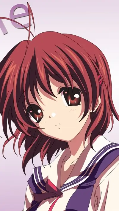 Anime girl with reddish-brown hair wearing a sailor uniform