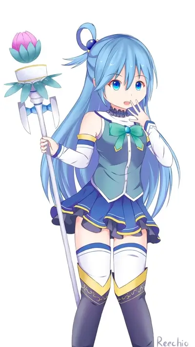 Aqua from Konosuba in a cute pose