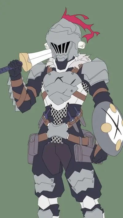 Armored warrior wielding sword and shield, ready for battle