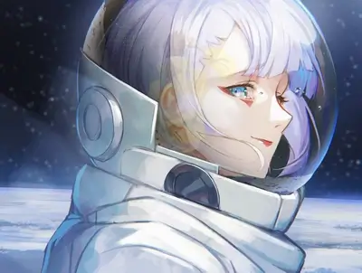 Astronaut girl in space