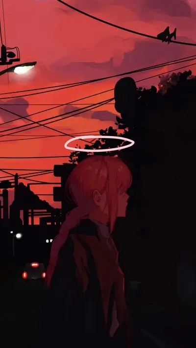 Atmospheric illustration shows woman under an otherworldly halo amidst city elements