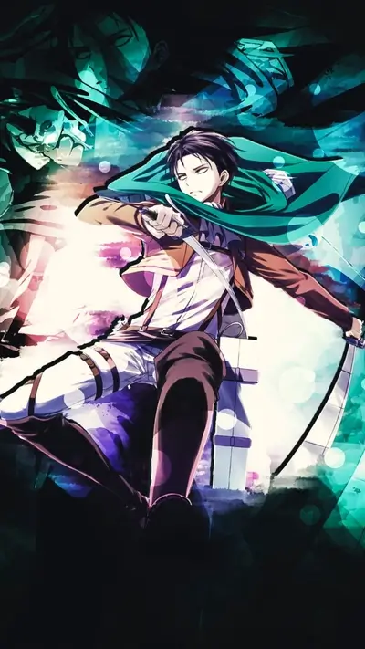 Attack on Titan character wielding blades
