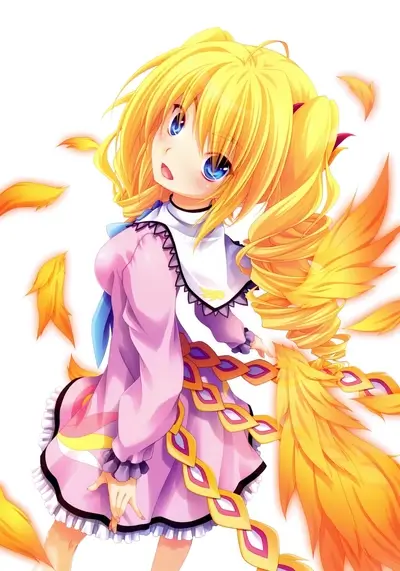 Blond girl with wings and a pink dress