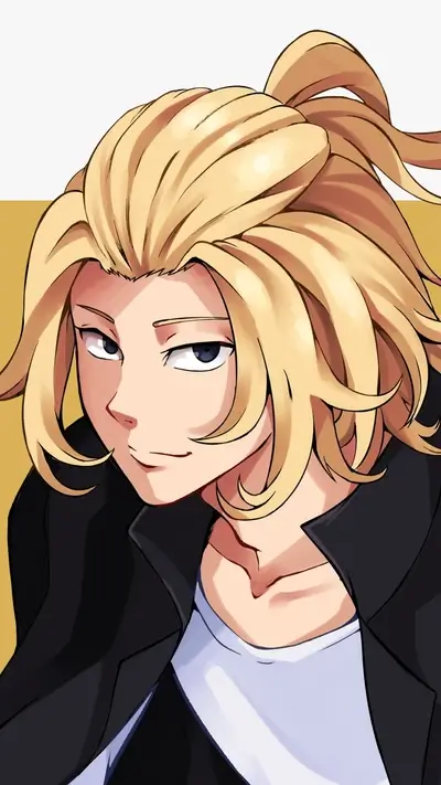 Blond-haired male character portrait