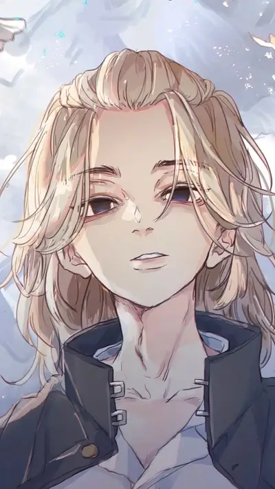 Blond haired person in a dark jacket