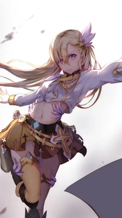 Blonde-haired girl in a fantasy outfit
