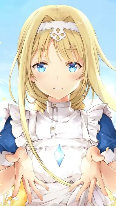 Blonde-haired girl in a maid outfit