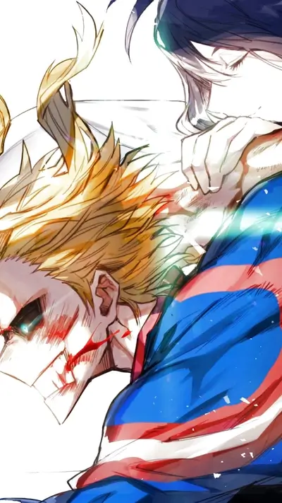 Bloody battle scene, two characters clashing