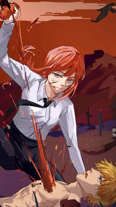 Bloody confrontation between two characters
