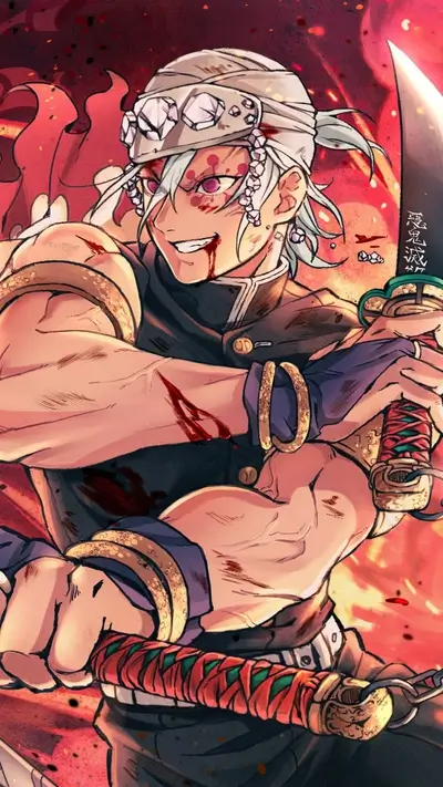 Bloody Demon Slayer with two swords