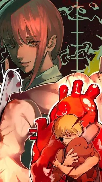 Bloody heart and two characters