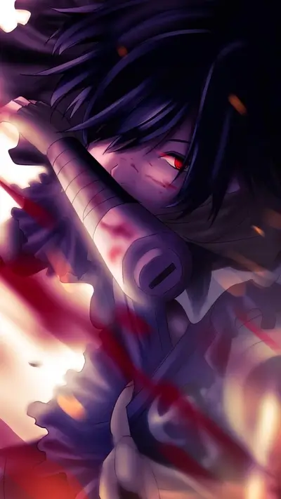 Bloody samurai in action, dark and dramatic