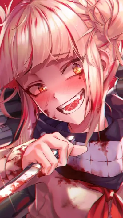 Bloody smile, sharp weapon