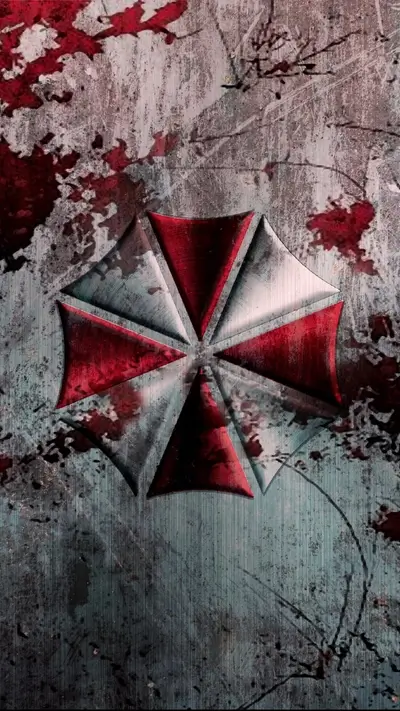 Bloody Umbrella Corporation logo on grunge metal