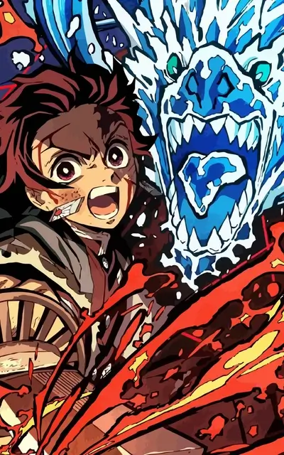 Boy in distress alongside a dragon and fiery aura
