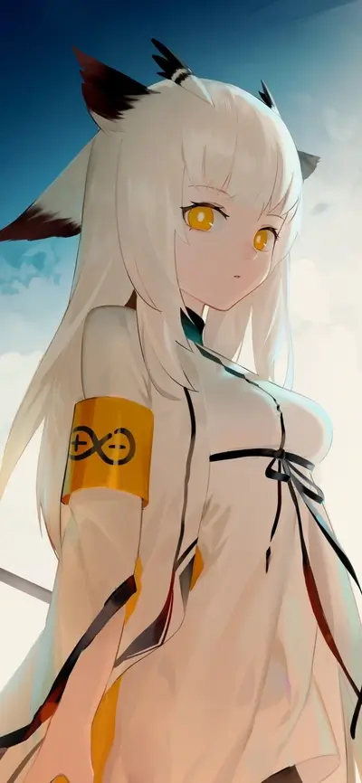 Character with yellow eyes and white hair