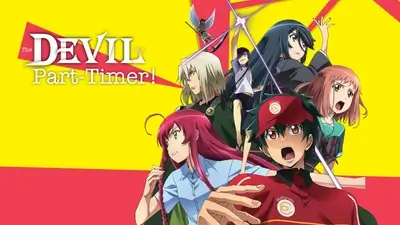 Characters from The Devil is a Part-Timer posing together