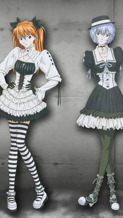 Characters in elegant gothic dresses