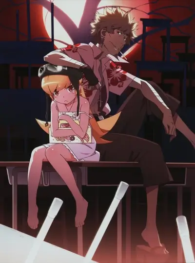 Characters sitting in classroom with donuts and bright background