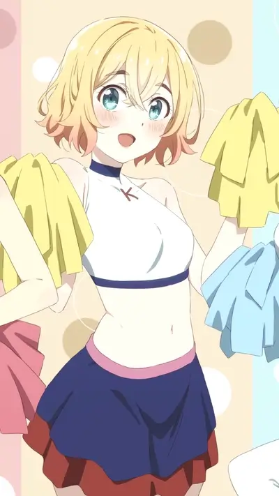 Cheerleader girl in a cute outfit