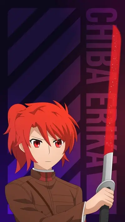 Chiba Erika with glowing katana