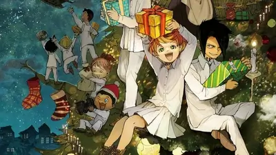 Children celebrating Christmas, exchanging presents, festive holiday scene, joyful atmosphere