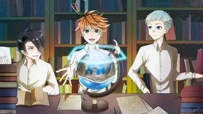 Children exploring a glowing globe, surrounded by library books