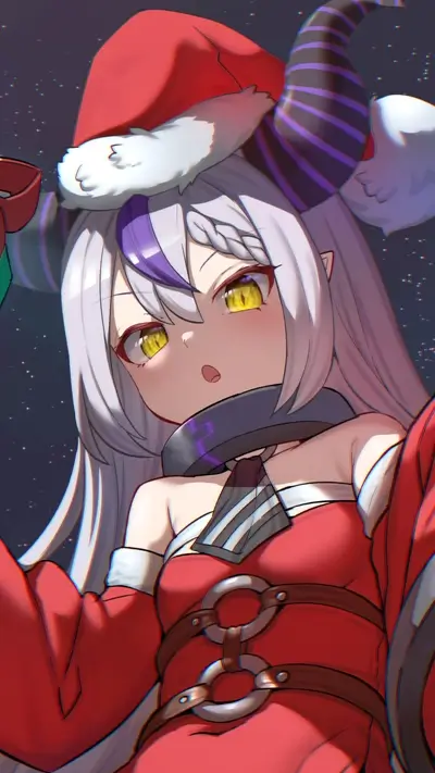 Christmas devil girl in red dress