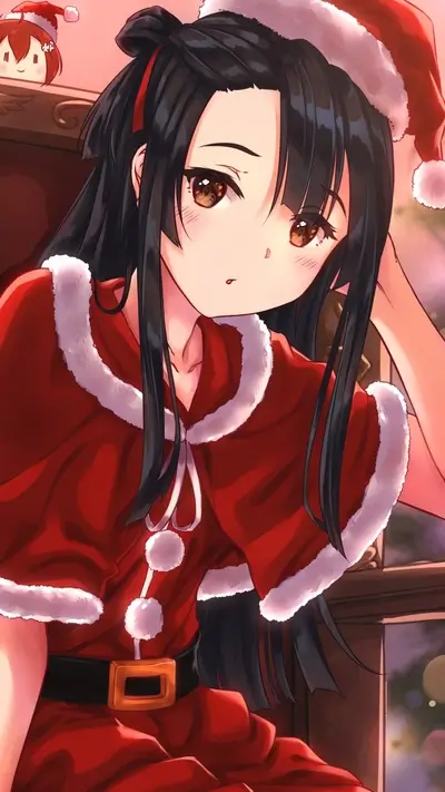 Christmas girl in a Santa costume