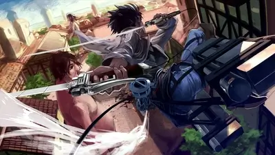Clash of blades in a ruined city