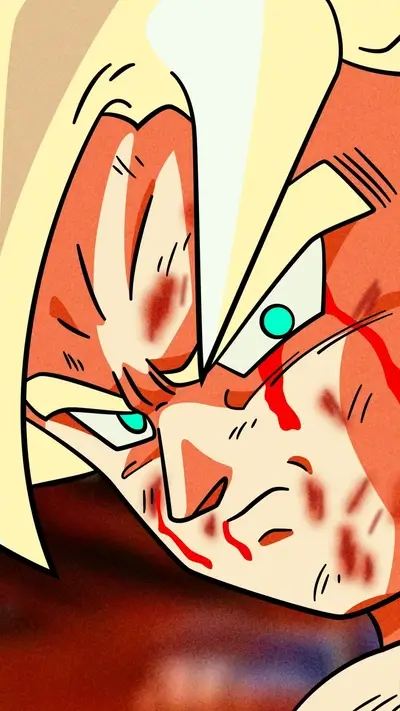 Close-up of a battered fighter's face