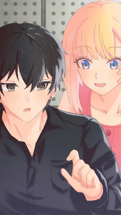 Close-up of a boy and girl, possibly a couple