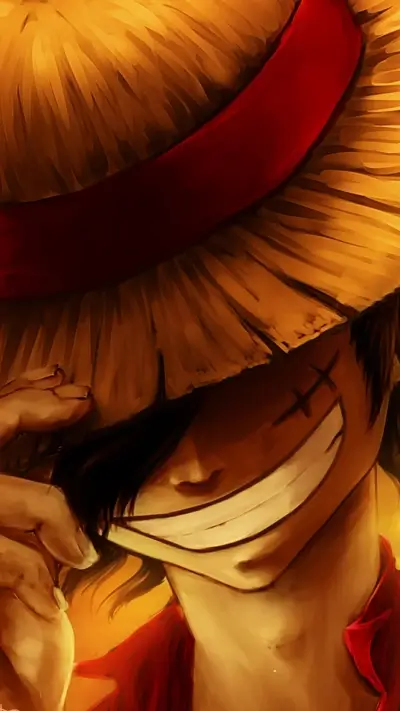 Close-up of a character wearing a straw hat