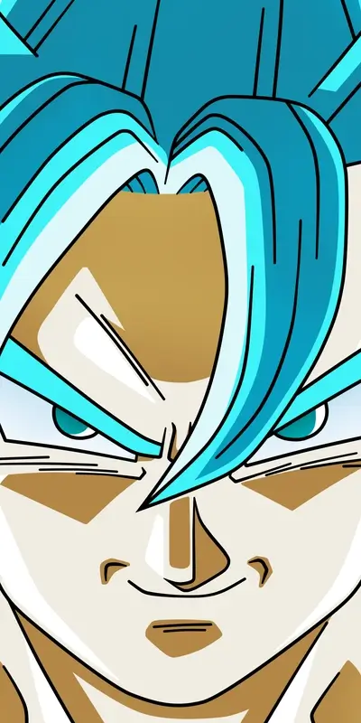 Close-up of a character with blue hair