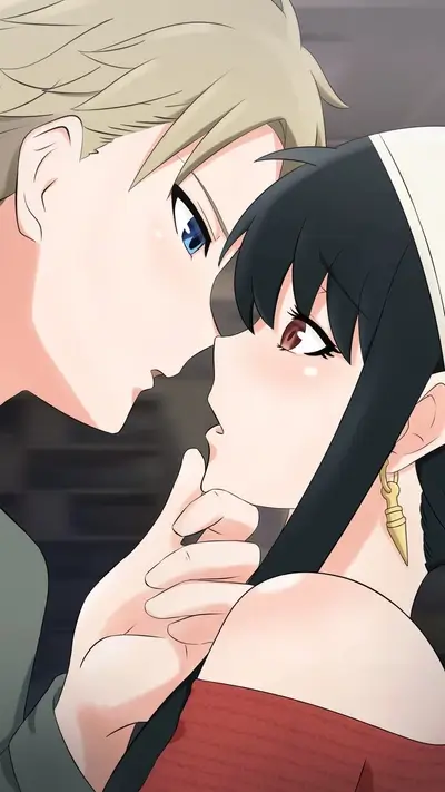 Close-up of a couple about to kiss