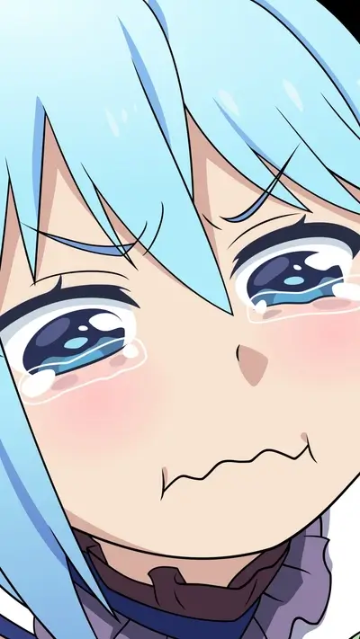 Close-up of a crying anime girl