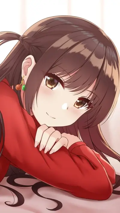 Close-up of a girl with brown hair