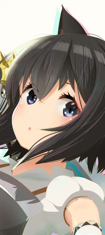 Close-up of a girl with cat ears