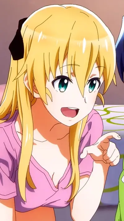 Close-up of a girl with long blonde hair