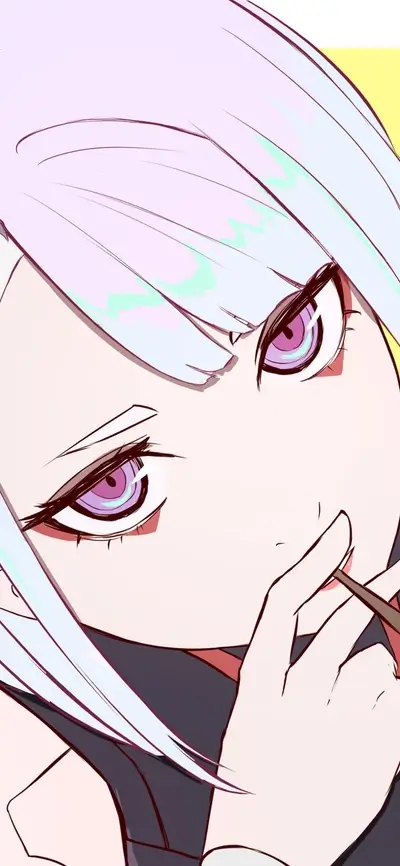 Close-up of a girl with pastel hair