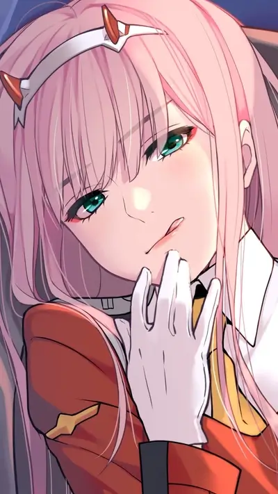 Close-up of a girl with pink hair and a crown